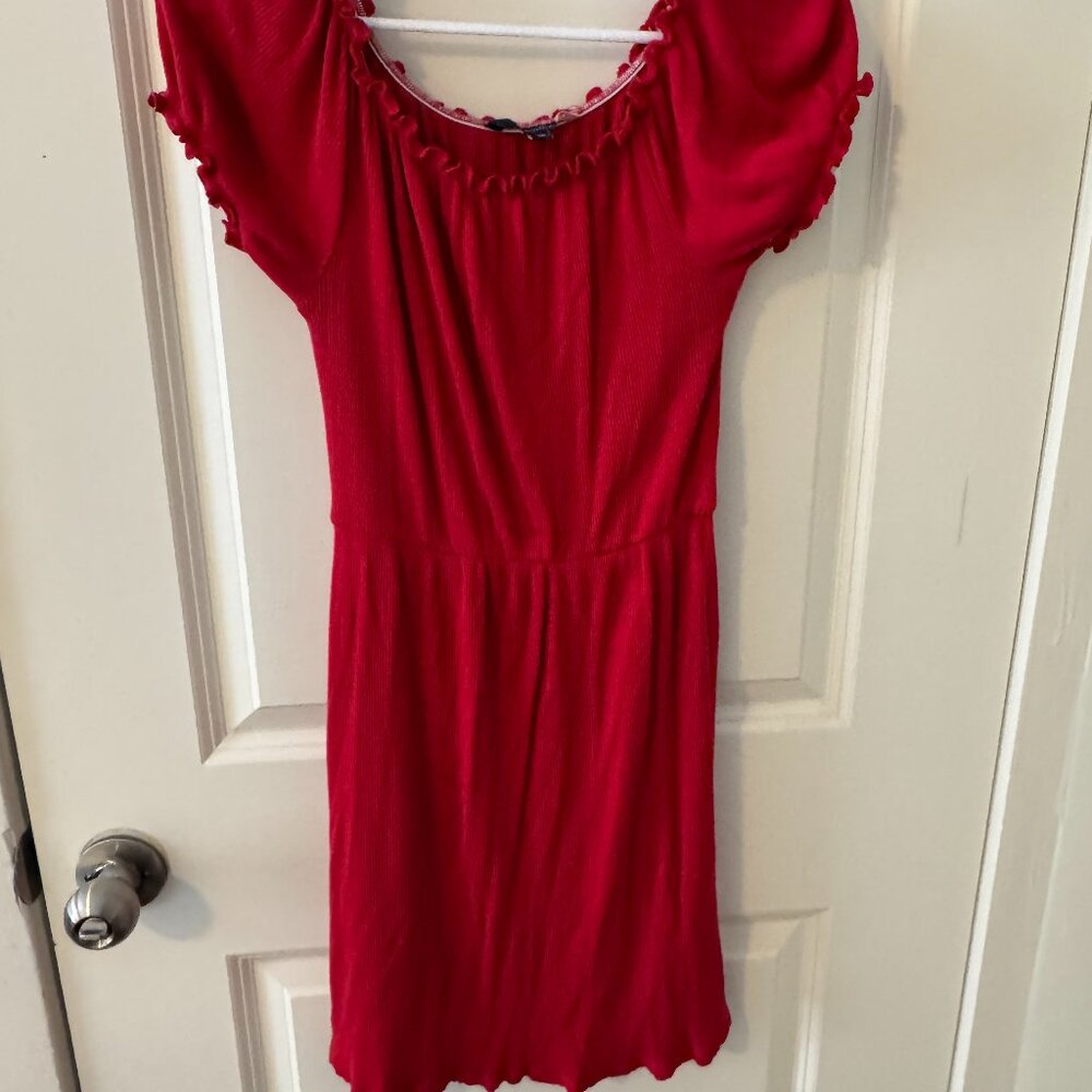 Modcloth Women's Puff Sleeve Red Dress Size XS